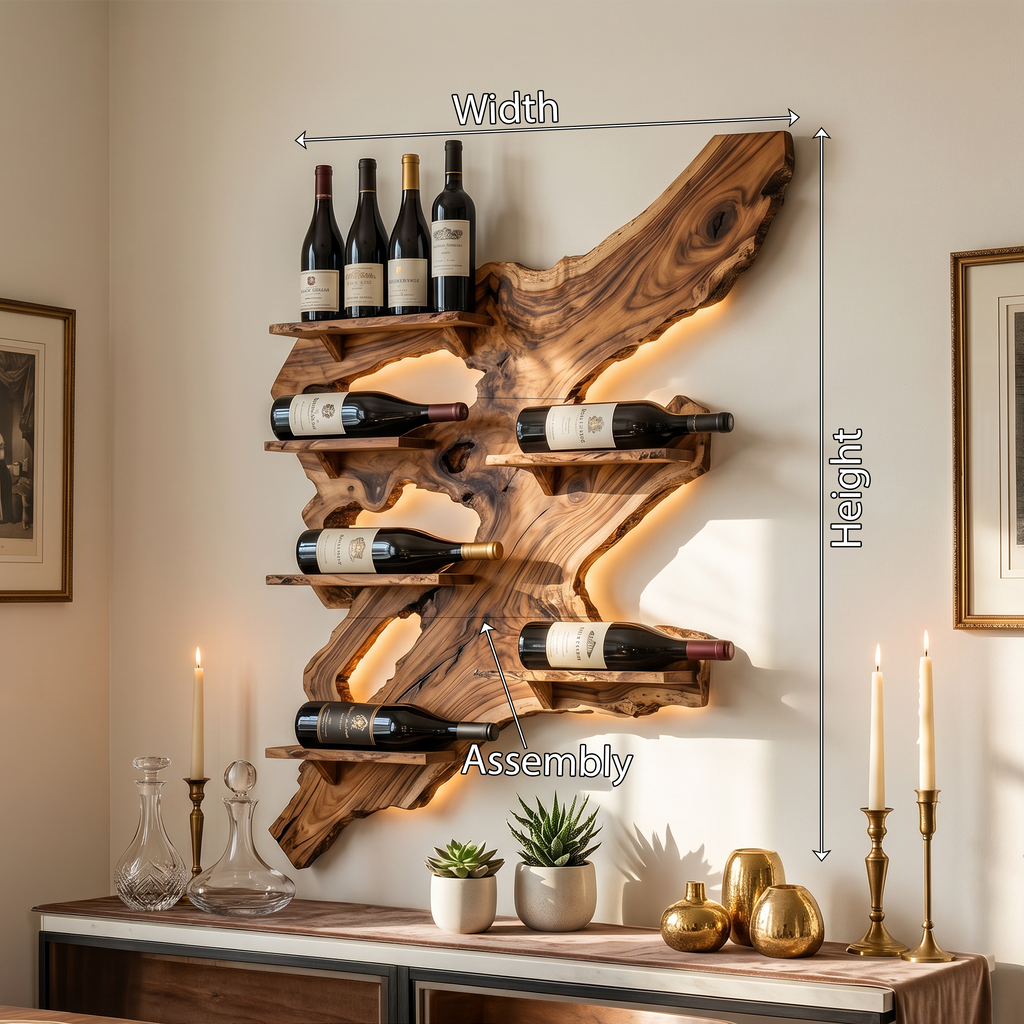 Rustic Wine Rack For Furniture Home Bar Wall Design