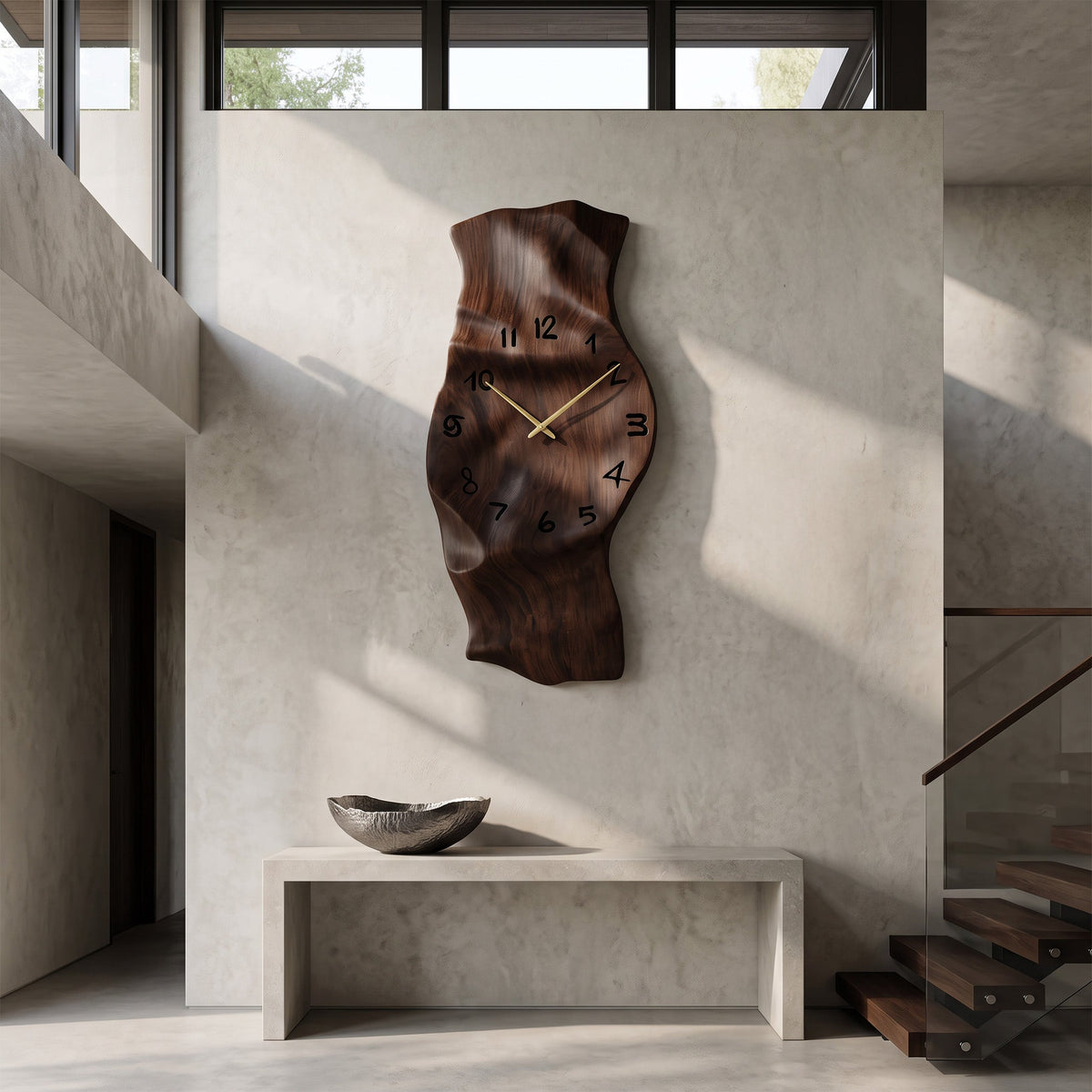 Contemporary Wall Clock Vertical Design For Living Room Interior