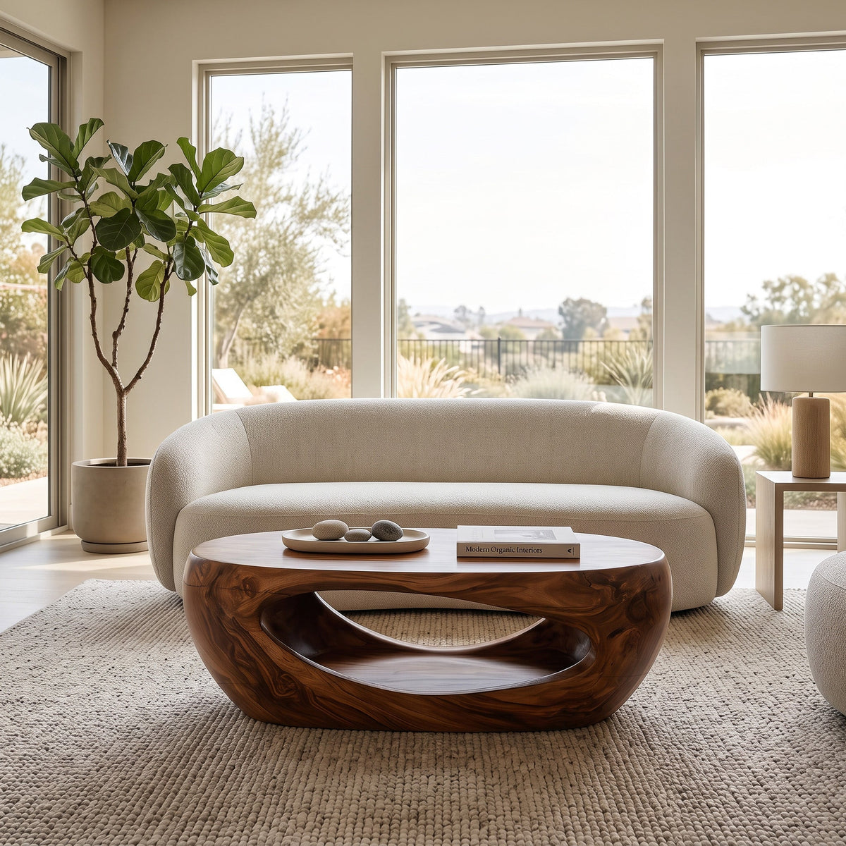 Mid Century Sculptural Coffee Table For Living Room