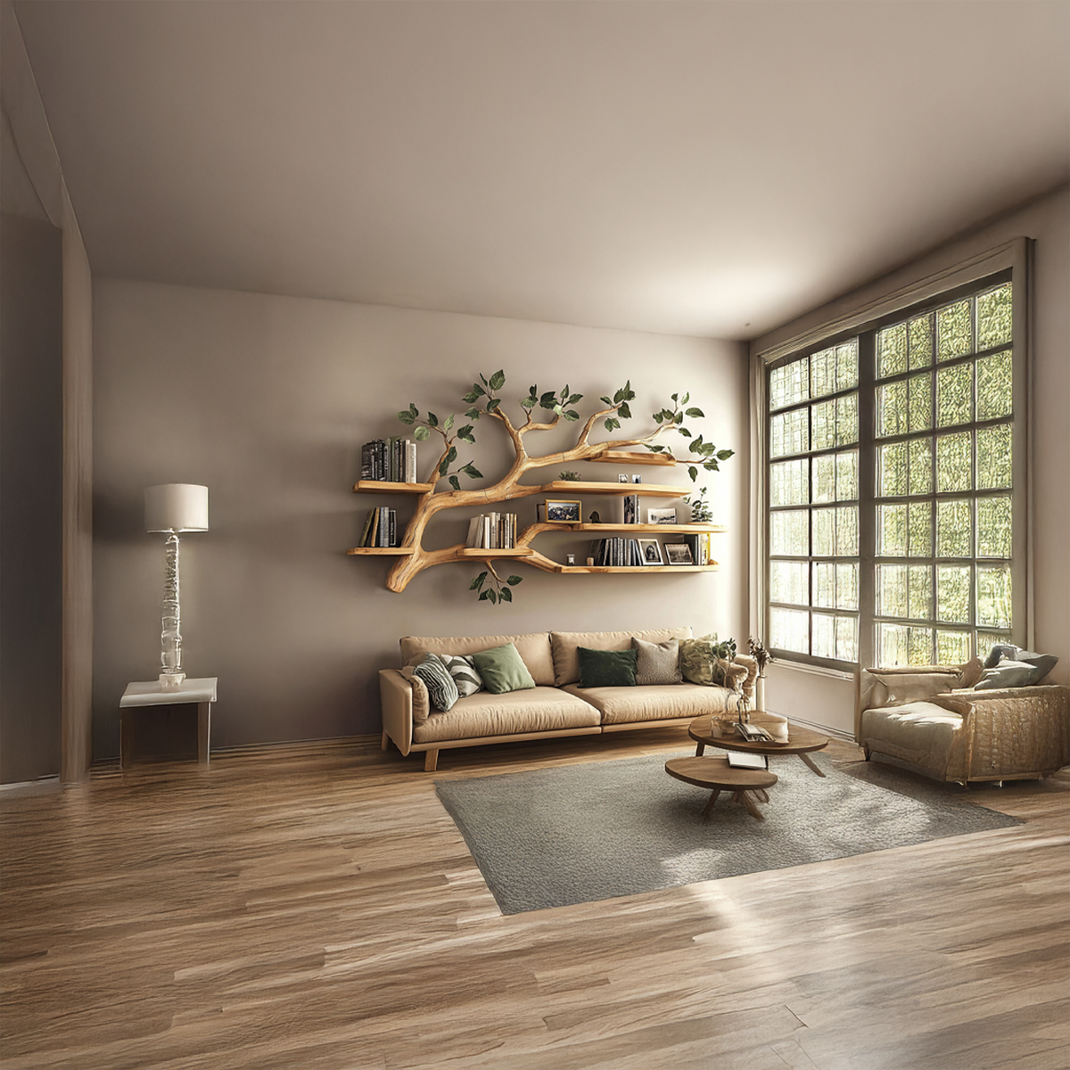 Rustic Tree Wall Shelf