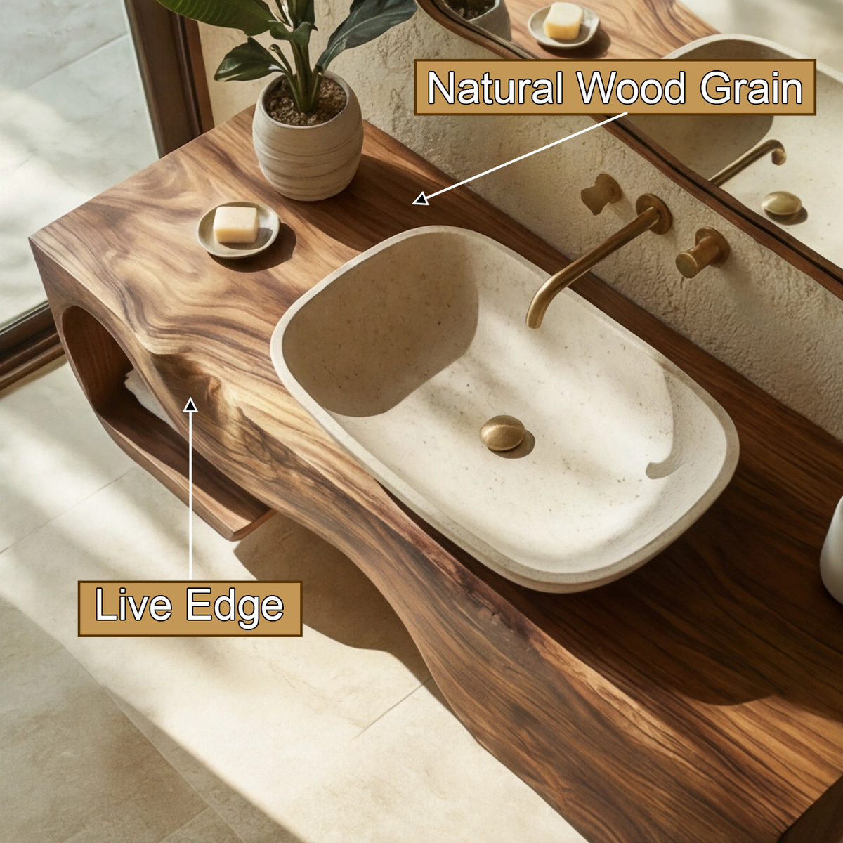 Merona Sculpted Solid Wood Floating Bathroom Vanity With Drawers