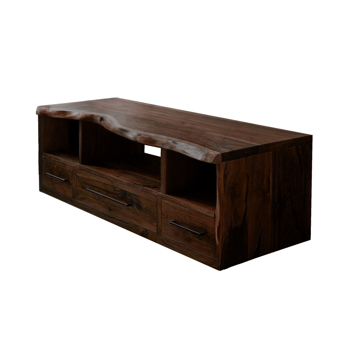 Vareon Live Edge Solid Wood Floating Bathroom Vanity With Drawers