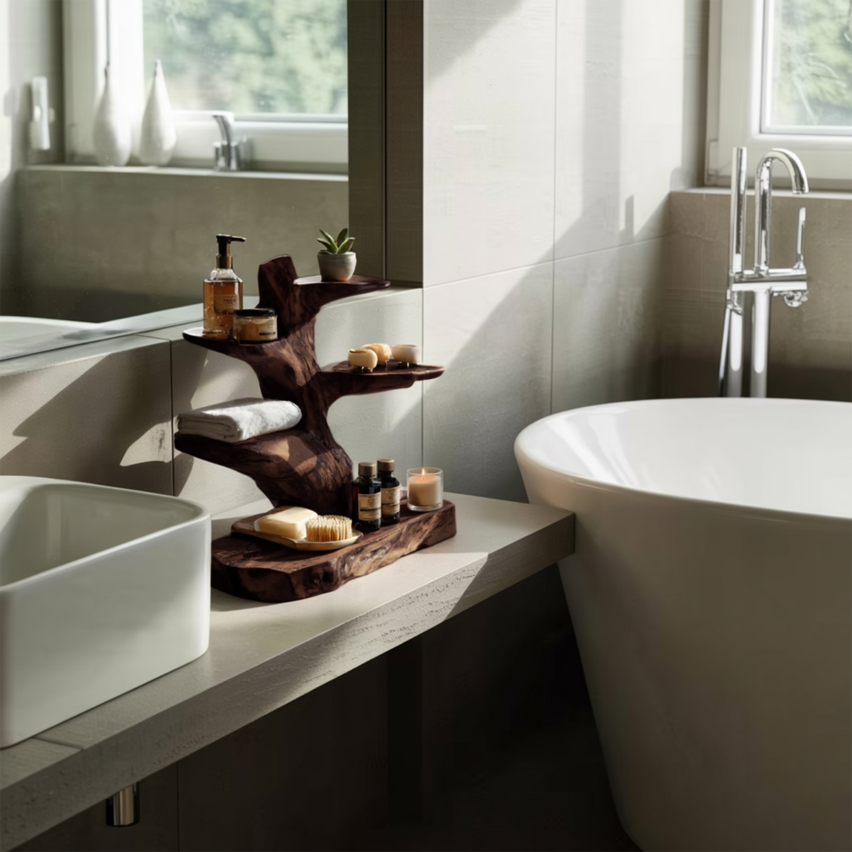 Modern Organic Bathroom Shelf For Bathroom